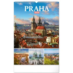 Nástěnný kalendář Praha 2024, 33 × 46 cm