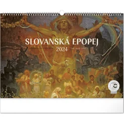 Nástěnný kalendář Slovanská epopej – Alfons Mucha 2024, 48 × 33 cm