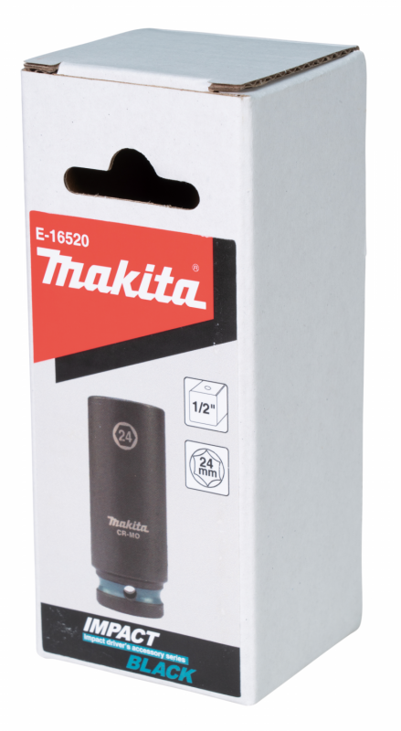 Nástrčný kľúč MAKITA predĺžený 1/2", štvorhranný, IMPACT BLACK, 24 mm