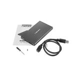 Natec externý HDD box 2,5" USB 3.0 Rhino Go, čierny, hliníkové telo