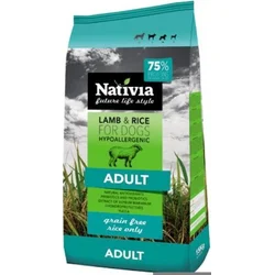 Nativia Adult Lamb & Rice 15kg granule pro psy