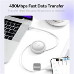 Navíjecí kabel Baseus Free2Draw USB-C/USB-C 1m 100W bílý