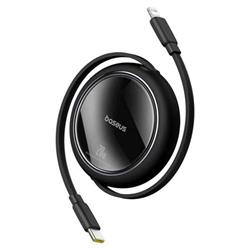 Navíjecí kabel Baseus Free2Pull USB-C/Lightning s nastavitelnou délkou až 1m 20W černý