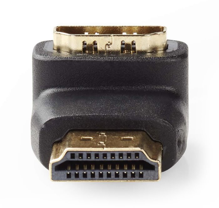 NEDIS Adaptér HDMI uhlový 90°/ konektor HDMI - zásuvka HDMI/ čierny