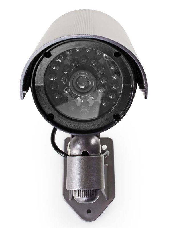 NEDIS atrapa bezpečnostní kamery s infračervenou LED/ bullet/ IP44/ venkovní/ šedá