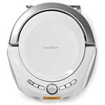 NEDIS CD přehrávač Boombox/ výkon 9 W/ napájení z baterie/ síťové napájení/ stereo/ BT/ FM/ USB/ bílý