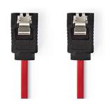NEDIS datový kabel SATA 2.0/ červený/ se zámečkem/ 50cm