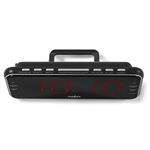 NEDIS digitální budík s rádiem/ LED displej/ 3,5 mm jack/ AM/ FM/ odložené buzení/ časovač vypnutí/ 2 alarmy/ černý