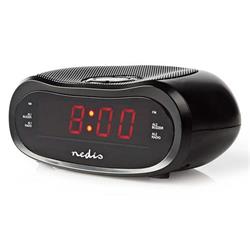 NEDIS digitální budík s rádiem/ LED displej/ AM/ FM/ funkce odloženého buzení/ časovač vypnutí/ 2 alarmy/ černý