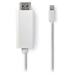 NEDIS kabel mini DisplayPort – HDMI/ mini DisplayPort zástrčka - HDMI zástrčka/ bílý/ 2m