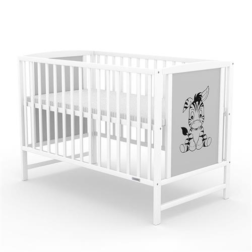 New Baby Dětská postýlka BEA Zebra, bílá-šedá
