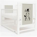 New Baby Dětská postýlka BEA Zebra se stahovací bočnicí bílo-šedá