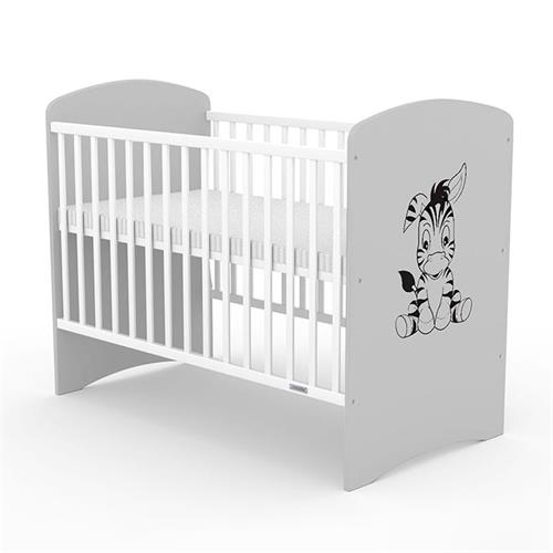 New Baby Dětská postýlka LEO Zebra, bílá-šedá