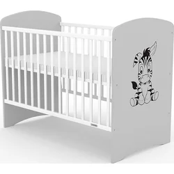 New Baby Dětská postýlka LEO Zebra, bílá-šedá