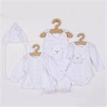 New Baby Kojenecká soupravička do porodnice Sweet Bear bílá, vel. 50