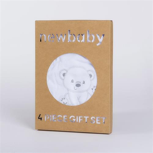 New Baby Kojenecká soupravička do porodnice Sweet Bear bílá, vel. 56 (0-3m)