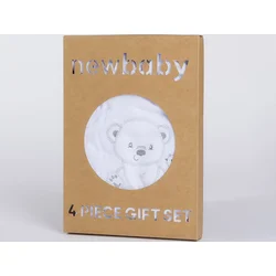 New Baby Kojenecká soupravička do porodnice Sweet Bear bílá, vel. 56 (0-3m)