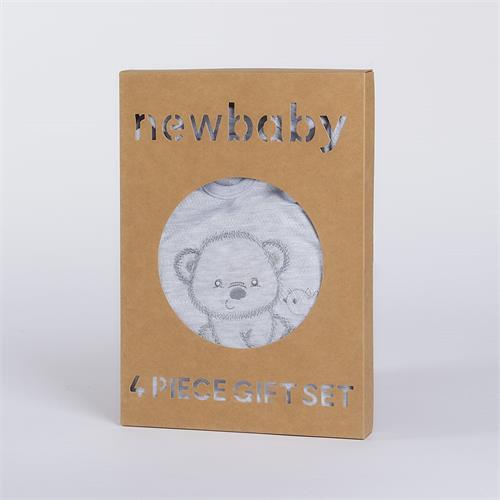 New Baby Kojenecká soupravička do porodnice Sweet Bear šedá, vel. 50