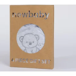 New Baby Kojenecká soupravička do porodnice Sweet Bear šedá, vel. 50