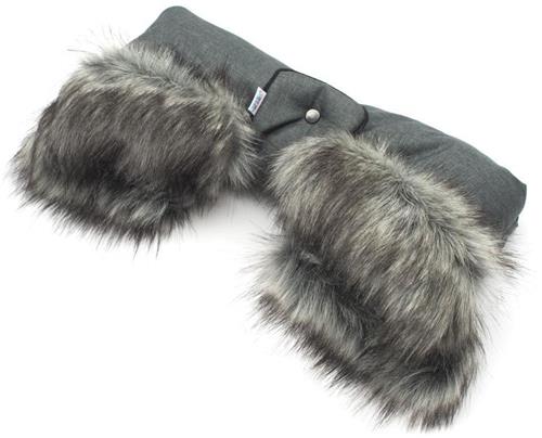 New Baby Rukávník na kočárek 2v1 s kožešinkou graphite