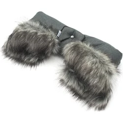 New Baby Rukávník na kočárek 2v1 s kožešinkou graphite
