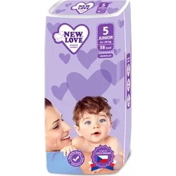 New Love Dětské jednorázové pleny Premium comfort 5 JUNIOR 11-25 kg 38 ks