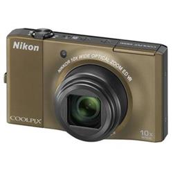 Nikon kompakt COOLPIX S8000, 14.2MPix, hnědý, 10x zoom VR
