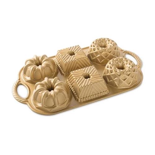 Nordic Ware Mini bábovky Premium gold plát se 6 formičkami 3,5 cup zlatá
