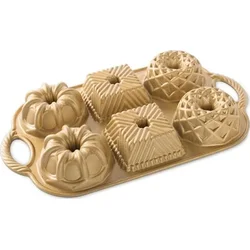 Nordic Ware Mini bábovky Premium gold plát se 6 formičkami 3,5 cup zlatá