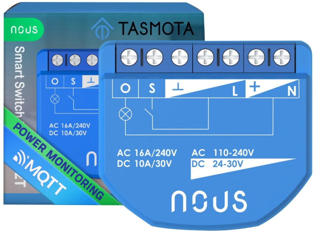 NOUS B3T WiFi Tasmota Smart 2kanálový spínač s ovládáním závěsů