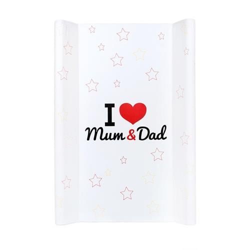 Nová podložka na prebaľovanie detí Milujem mamu a otca biela 70x50cm
