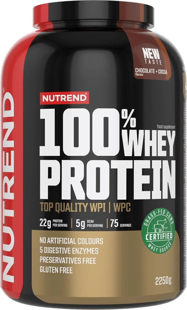 Nutrend 100% WHEY protein 2250 g, čokoláda + kakao