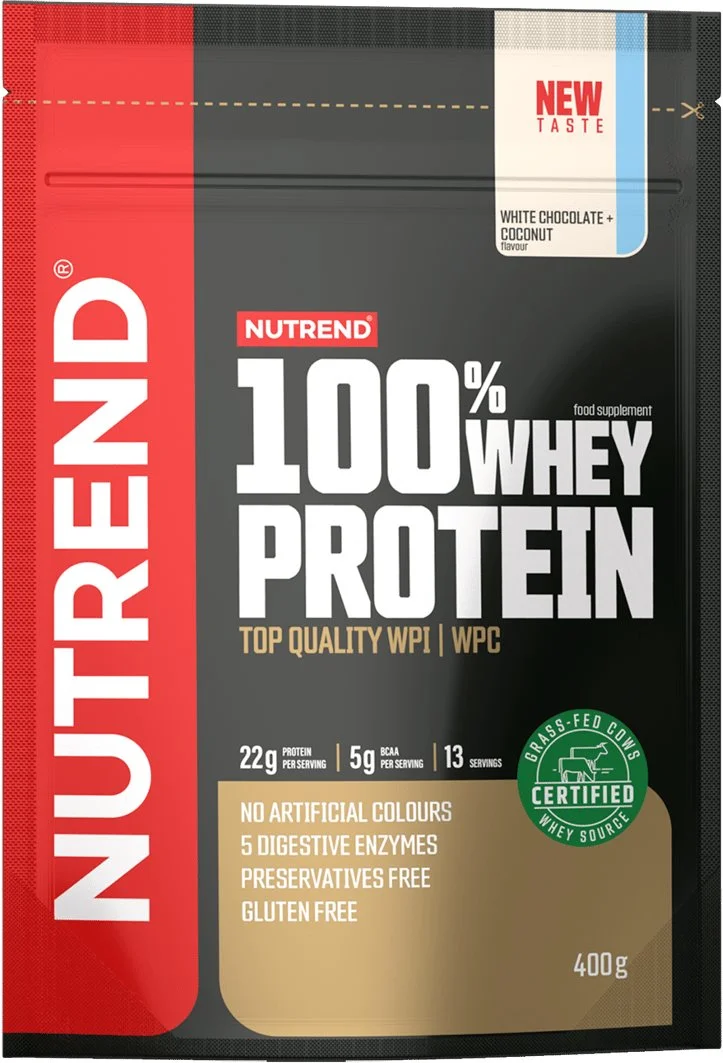 Nutrend 100% WHEY protein 400 g, bílá čokoláda+kokos