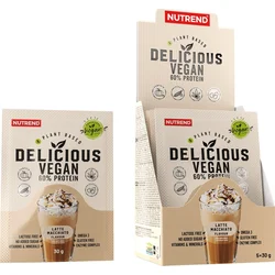 Nutrend DELICIOUS VEGAN PROTEIN, 5 x 30g, latte macchiato 8594014868777 - Sportovní výživy