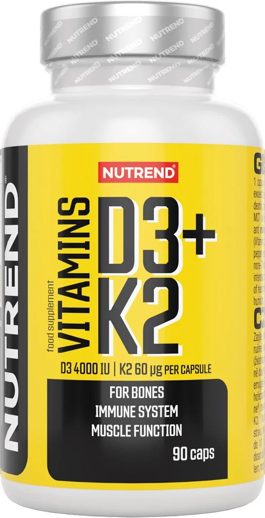 Nutrend Vitamins D3+K2, 90 kapslí