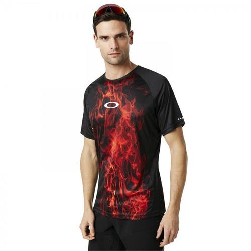 OAKLEY MTB SS TECH TEE FLAMES, vel.XL - MTB dres