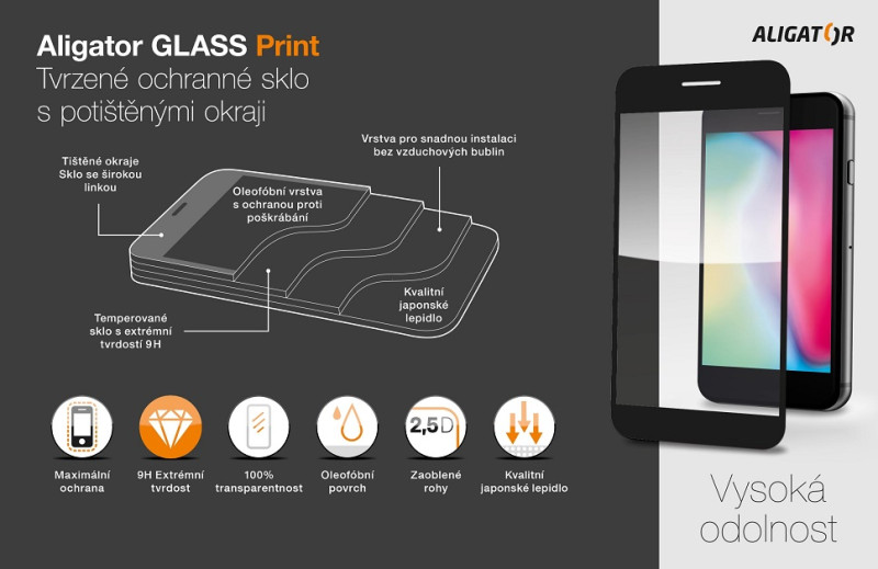 Ochranné sklo GLASS PRINT Honor X8 (5G) čierne