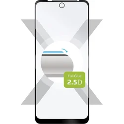 Ochranné tvrdené sklo FIXED Full-Cover pre Motorolu Moto E40, priľnavé na celý displej, čierne