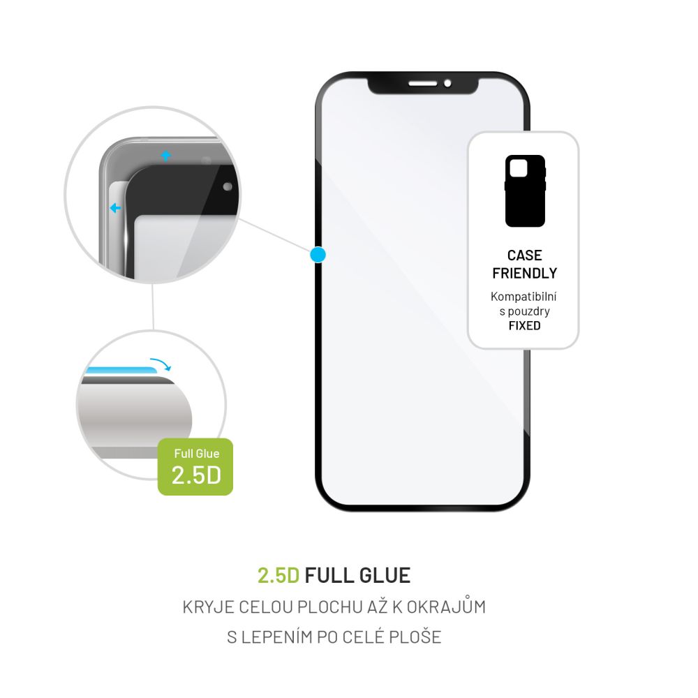 Ochranné tvrdené sklo FIXED Full-Cover pre Sony Xperia 1 V, priľnavé na celý displej, čierne