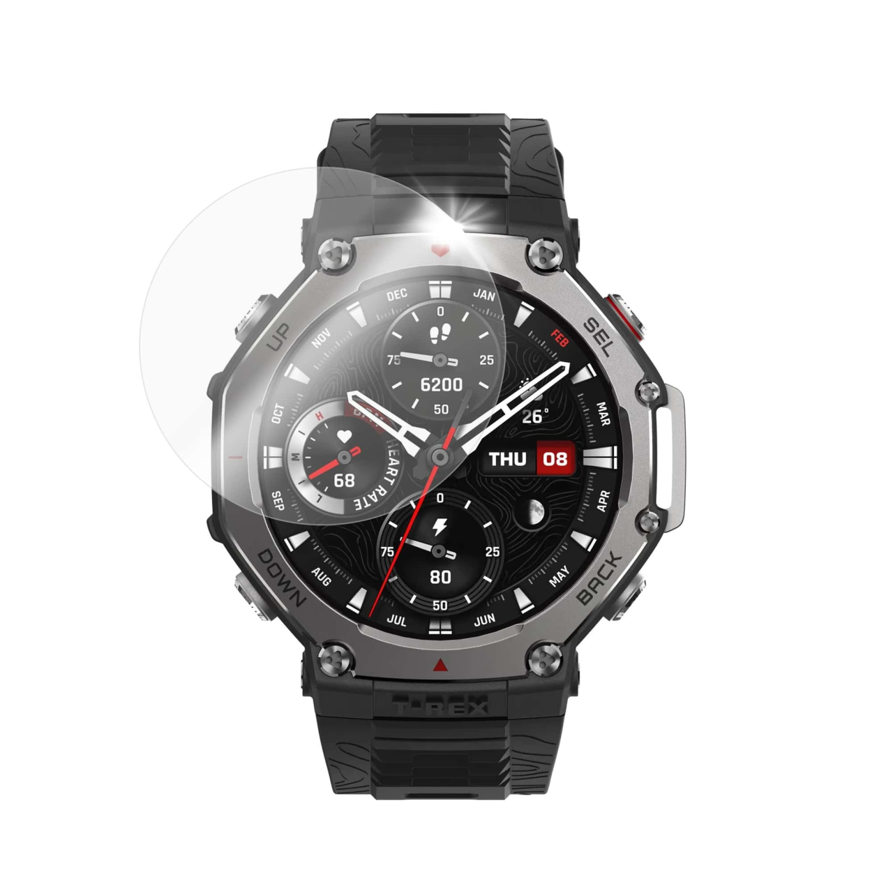 Ochranné tvrdené sklo FIXED pre inteligentné hodinky Amazfit T-Rex 3, 2 ks v balení, číre