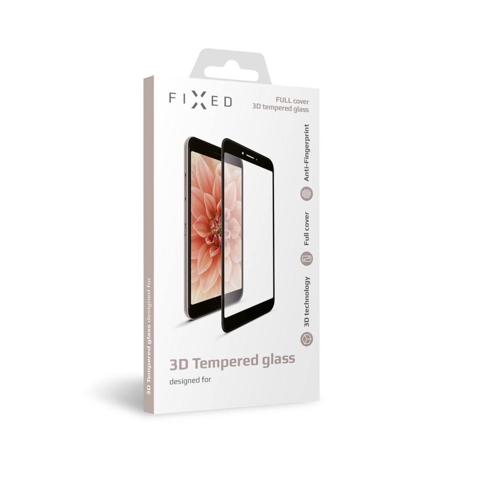 Ochranné tvrzené sklo FIXED 3D Full-Cover pro Apple iPhone 7 Plus/8 Plus, s lepením přes celý displej, černé, 0.33 mm