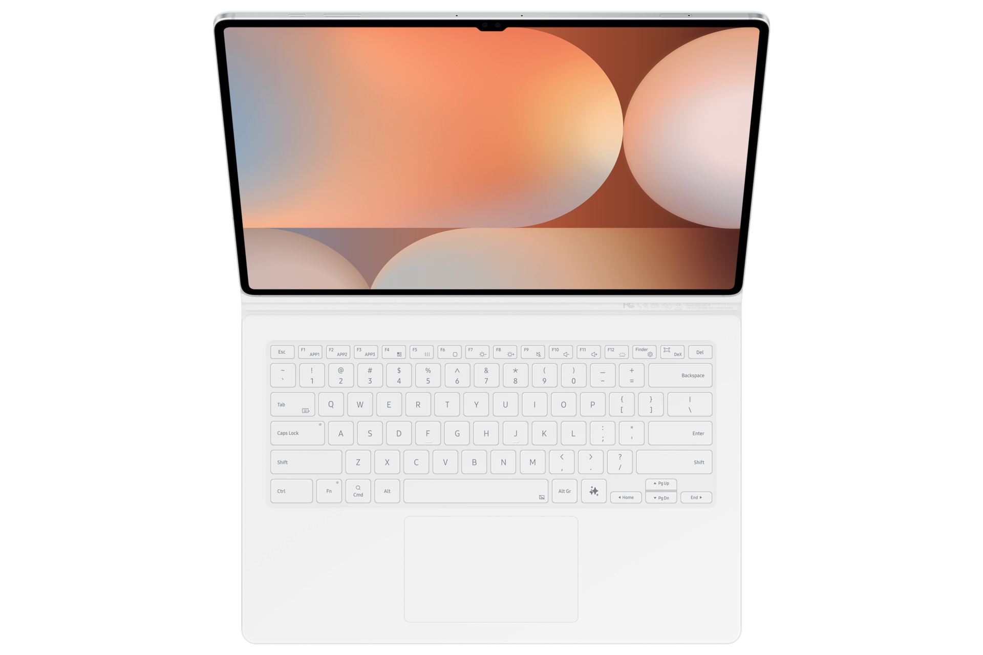 Ochranný kryt Samsung s klávesnicou a touchpadom pre Tab S10 Ultra/S9 Ultra biely