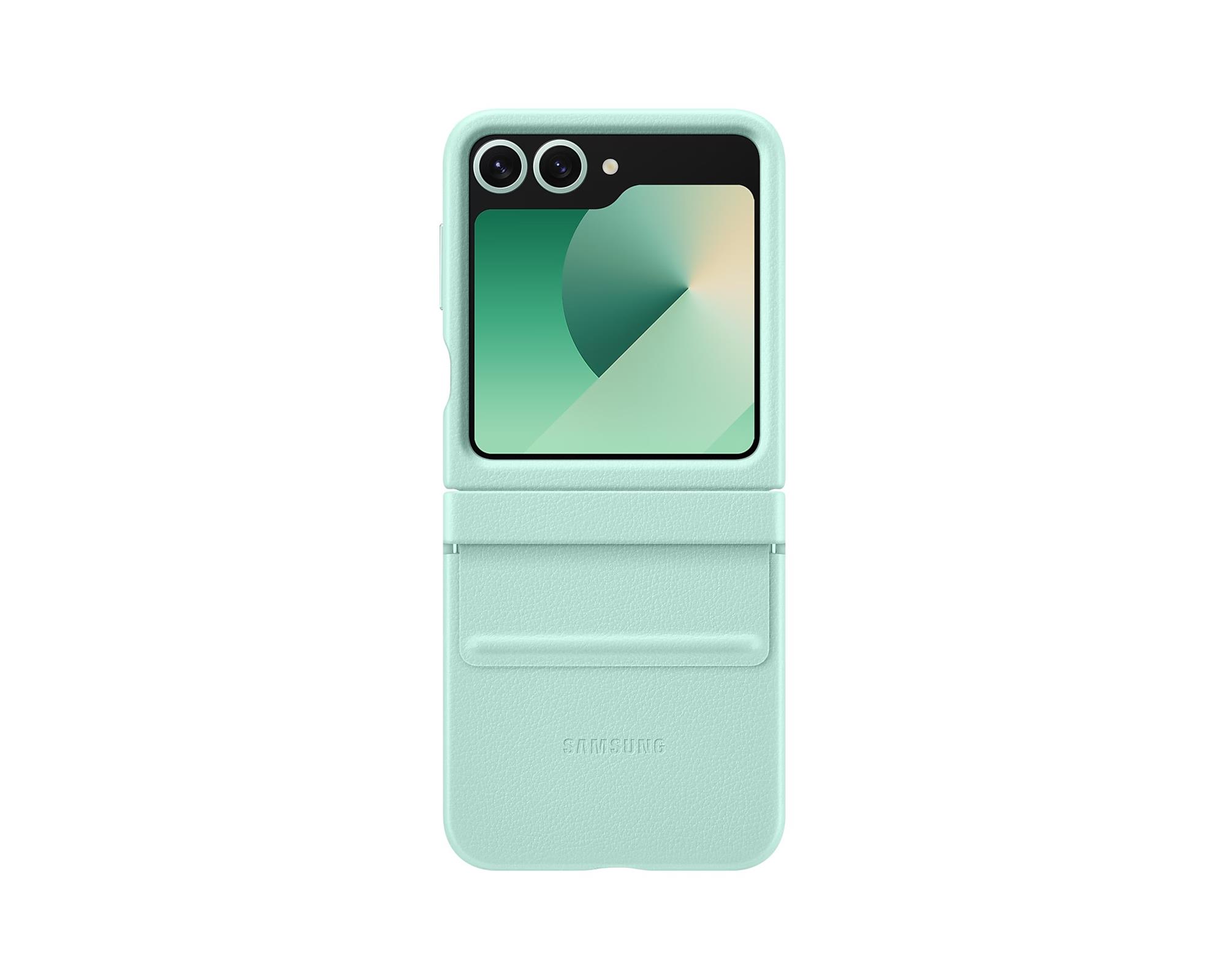 Ochranný kryt Samsung z vegánskej kože pre Z Flip6 mint