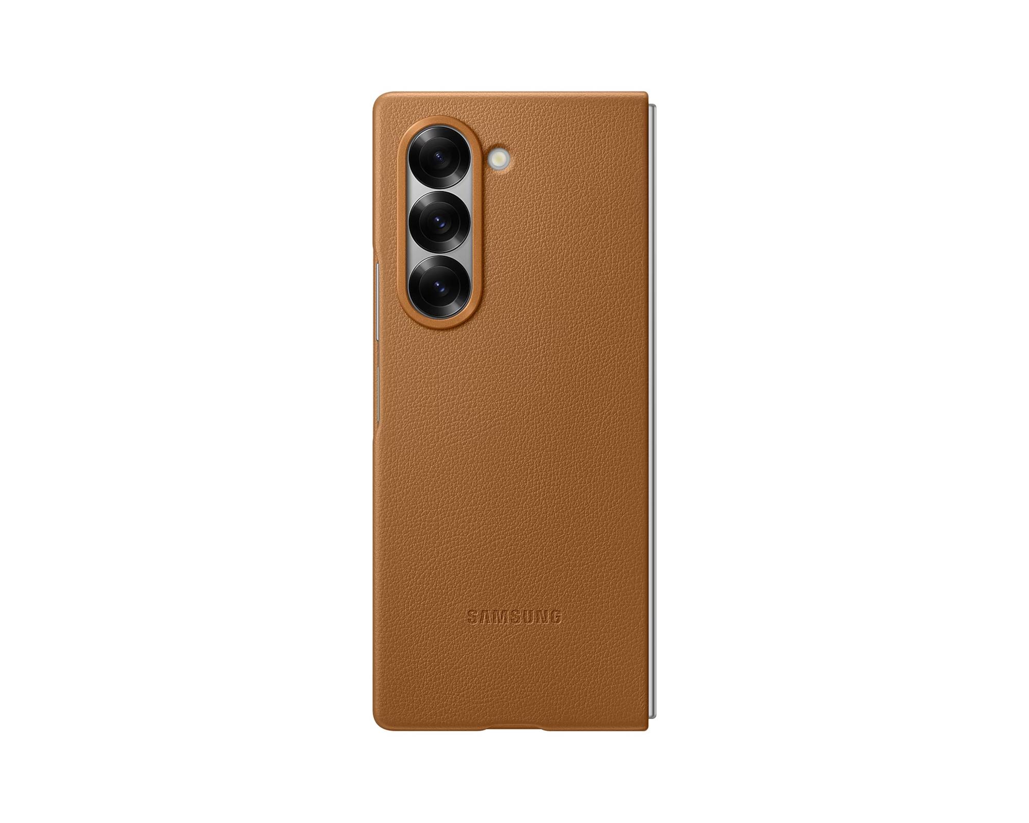 Ochranný kryt Samsung z vegánskej kože pre Z Fold6 Brown