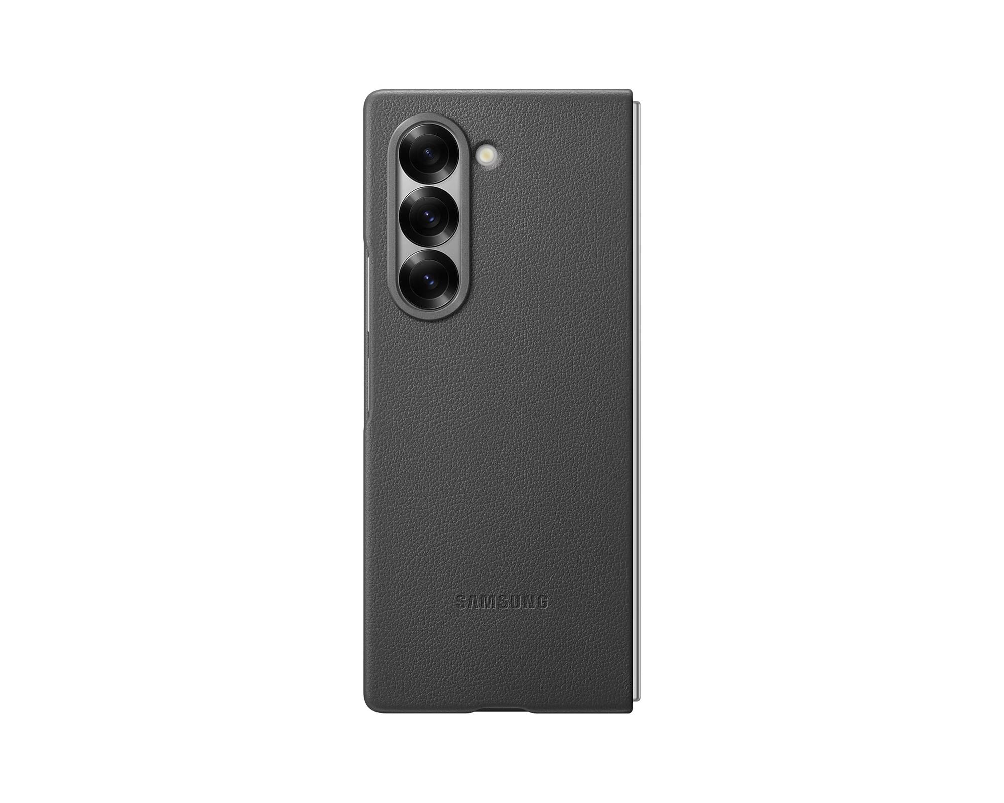 Ochranný kryt Samsung z vegánskej kože pre Z Fold6 sivý