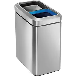 Odpadkový koš na tříděný odpad, Simplehuman 20 l (10/10), otevřený, kartáčovaná nerez ocel