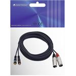 Omnitronic 3022522E Káblový adaptér XLR [2x XLR konektor 3-pólový - 2x cinch konektor] 6,00 m čierny