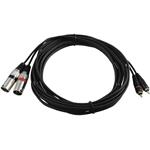 Omnitronic 3022522E XLR kabelový adaptér [2x XLR zástrčka 3pólová - 2x cinch zástrčka] 6.00 m černá