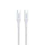 Opletený kábel PD Epico 1,2 m z USB-C na USB-C - biely