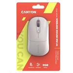 Optická bezdrôtová myš CANYON MW-22, RGB, 800/1200/1600 dpi, 4 tl, BT+2,4 GHz, batéria 650 mAh, ryža